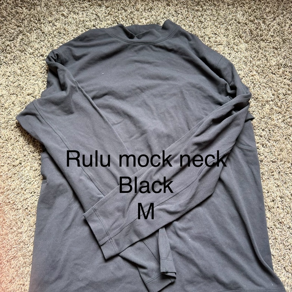 lululemon athletica Black Long Sleeve Mock Neck Tee